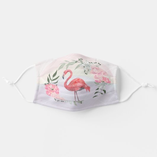 Pink Flamingo Adult Cloth Face Mask (Front, Unfolded)