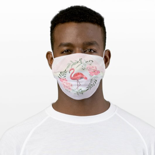 Pink Flamingo Adult Cloth Face Mask (Worn)