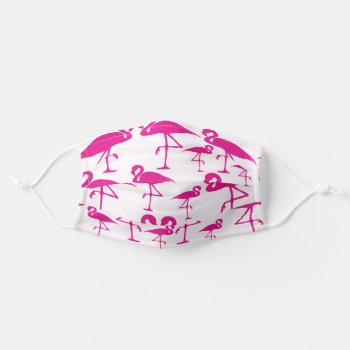 Pink Flamingo Adult Cloth Face Mask by dawnfx at Zazzle