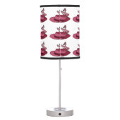 Pink Flamingo and Feathered Hat Table Lamp (Back)