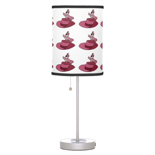 Pink Flamingo and Feathered Hat Table Lamp (Right)