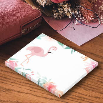 Pink Flamingo And Flowers Post-it Notes by paesaggi at Zazzle