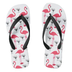 Hand-crafted flamingo print fabric Flip Flops Schoenen damesschoenen Sandalen Slippers & Teenslippers 