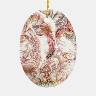 Pink Flamingo Art Ceramic Ornament