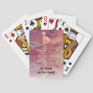 Pink Flamingo Art Fun Pun Playing Cards
