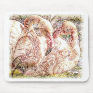 Pink Flamingo Art Mouse Pad