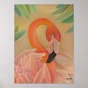 Pink Flamingo Art Print Tropical Wall Decor