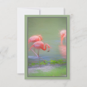 Pink Flamingo Artistic Blank Notecard
