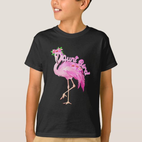 pink flamingo aunt bird christmas gift matching T_Shirt