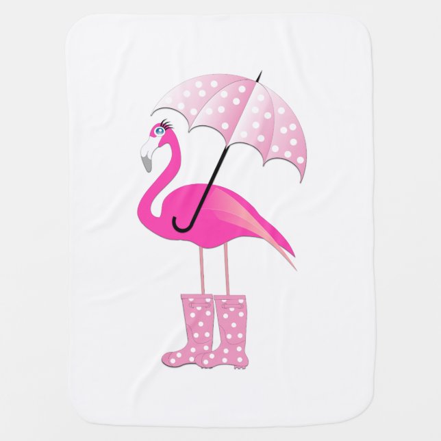 Pink Flamingo Baby Blanket (Front)