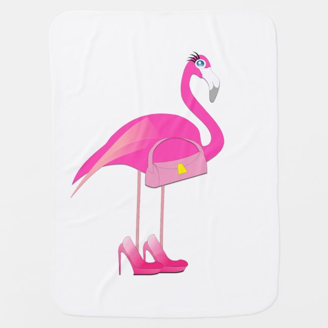 Pink Flamingo Baby Blanket (Front)