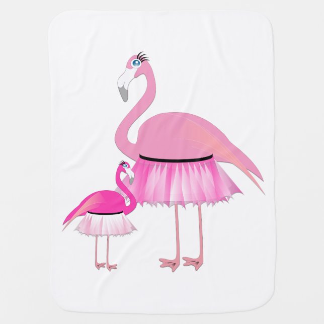Pink Flamingo Baby Blanket (Front)