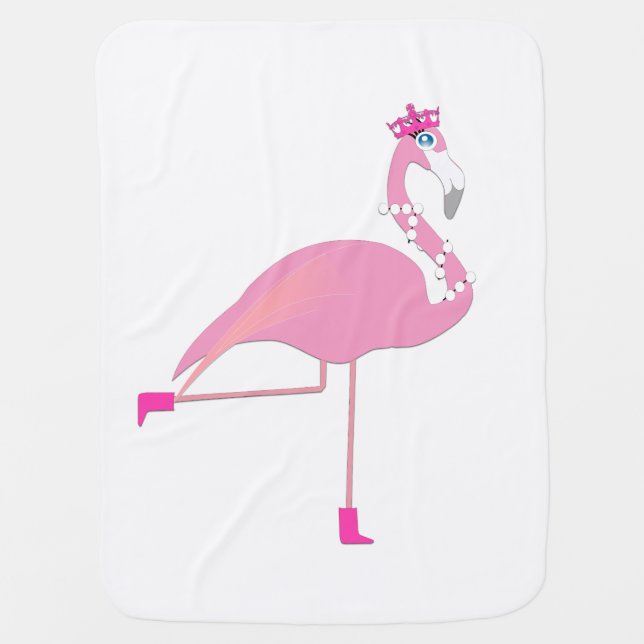 Pink Flamingo Baby Blanket (Front)