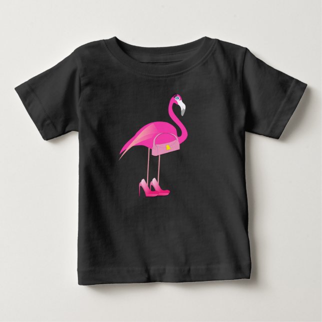 Pink Flamingo - Baby Fine Jersey T-Shirt T-Shirt (Front)