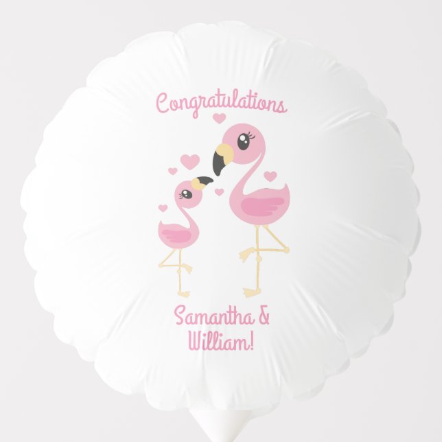 Pink Flamingo Baby Shower Balloon (Front)
