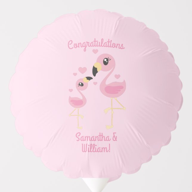 Pink Flamingo Baby Shower Balloon (Front)