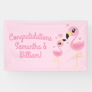 Pink Flamingo Baby Shower Banner