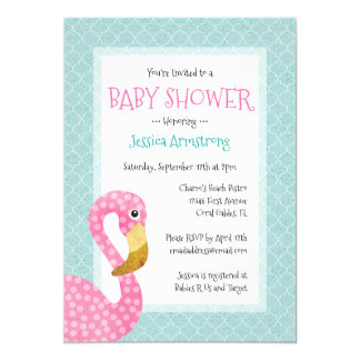 pink flamingo invitations & announcements | zazzle pink flamingo invitations & announcements | zazzle, Baby shower invitations