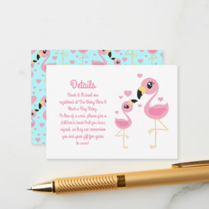 Pink Flamingo Baby Shower Enclosure Card