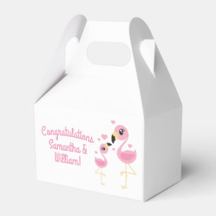 Pink Flamingo Baby Shower Favor Boxes