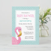 Pink Flamingo Baby Shower Invitation (Standing Front)
