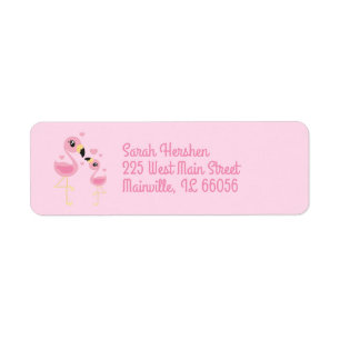 Pink Flamingo Baby Shower Label