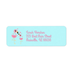 Pink Flamingo Baby Shower Label