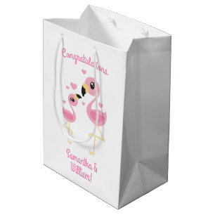 Pink Flamingo Baby Shower Medium Gift Bag