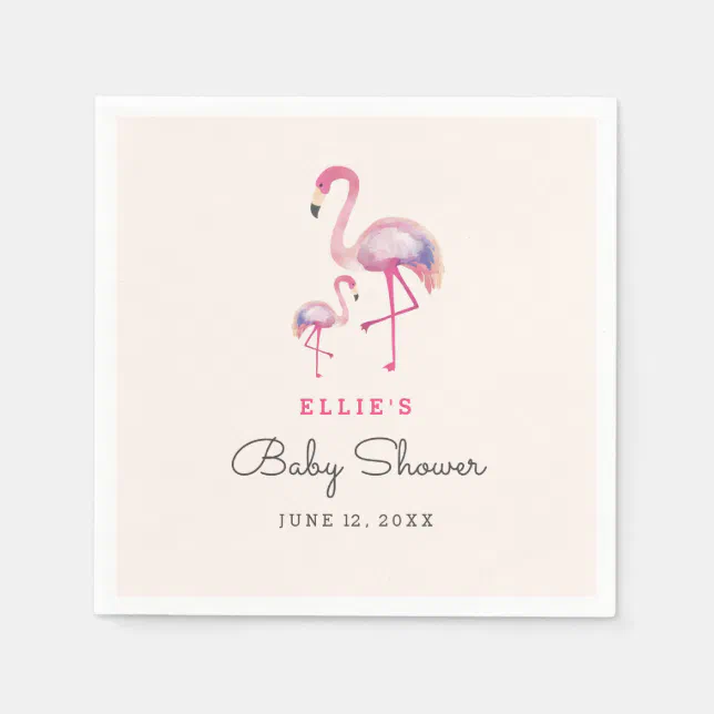 Pink Flamingo Baby Shower Napkin Zazzle