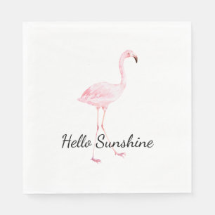 Pink Flamingo Baby Shower Napkins