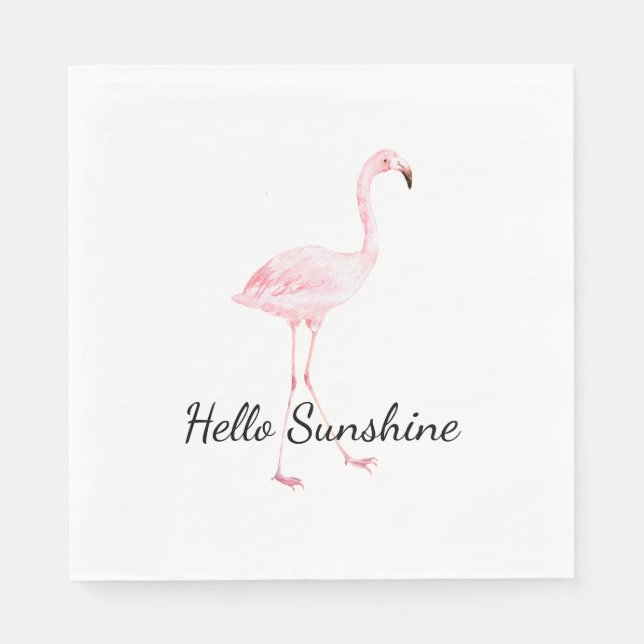 Pink Flamingo Baby Shower Napkins (Front)