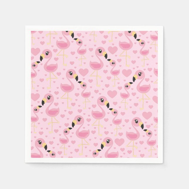Pink Flamingo Baby Shower Napkins (Front)