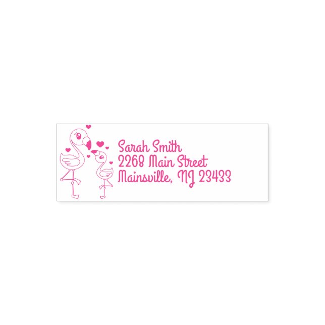 Pink Flamingo Baby Shower Self-inking Stamp (Design)