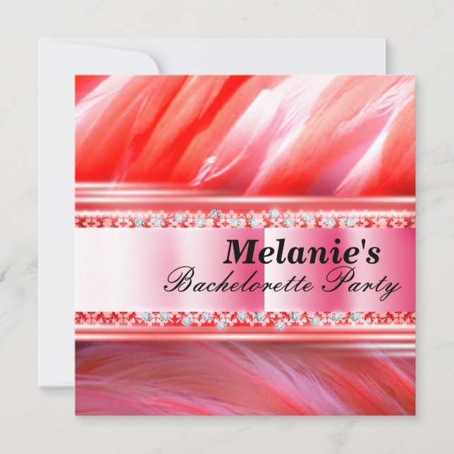 Pink Flamingo Bachelorette Party Invitation (Front)