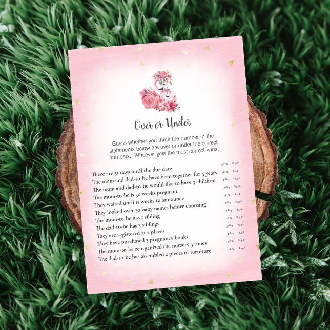 Pink Flamingo Ballerina Over Under Shower Game Invitation (Creator Uploaded)