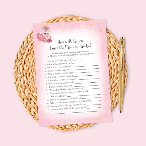 Pink Flamingo Ballerina Who Knows Mom Best Game Invitation