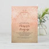 pink flamingo beach bridal shower invitations (Standing Front)