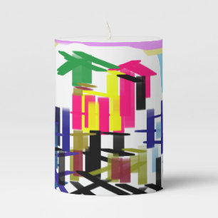 Pink flamingo beach pillar candle