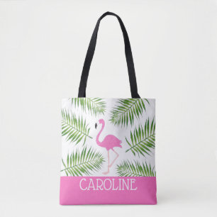 Pink Flamingo Beach Tote