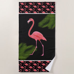 Pink Flamingo Beach Towel