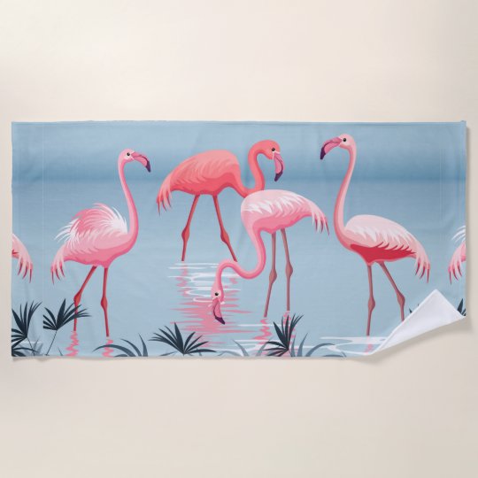 Pink Flamingo Beach Towel | Zazzle.com