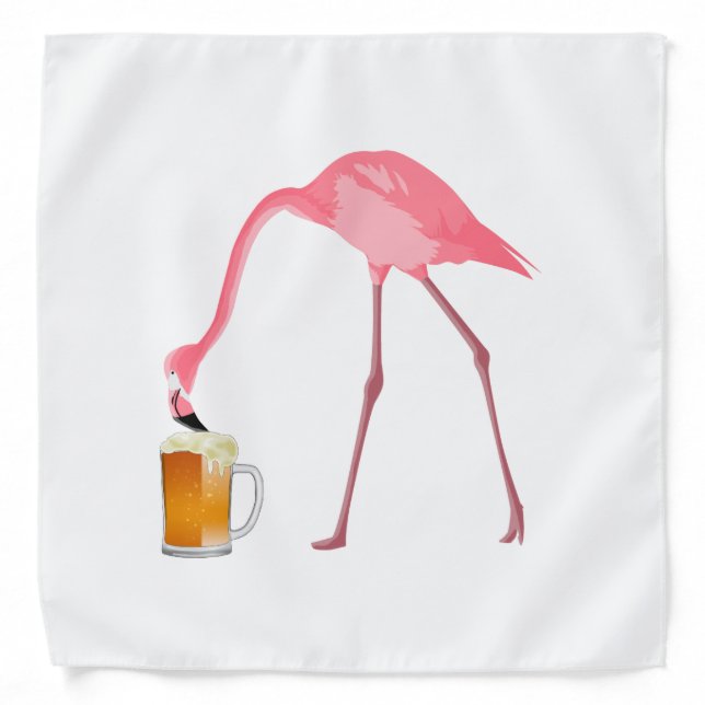 Pink Flamingo Beer Lover Bandana (Front)