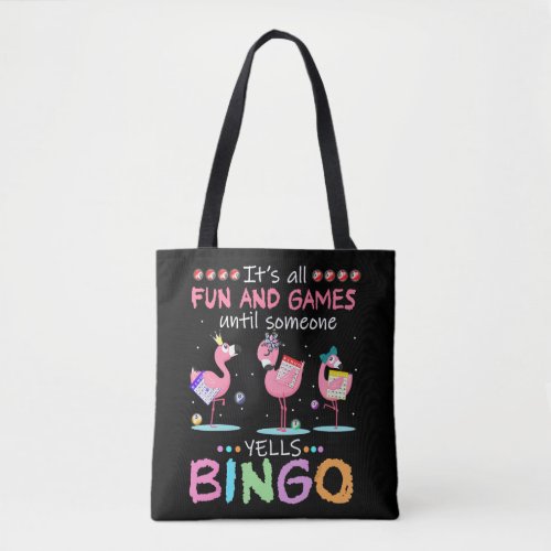 Pink Flamingo Bingo Funny Gift Art Tote Bag