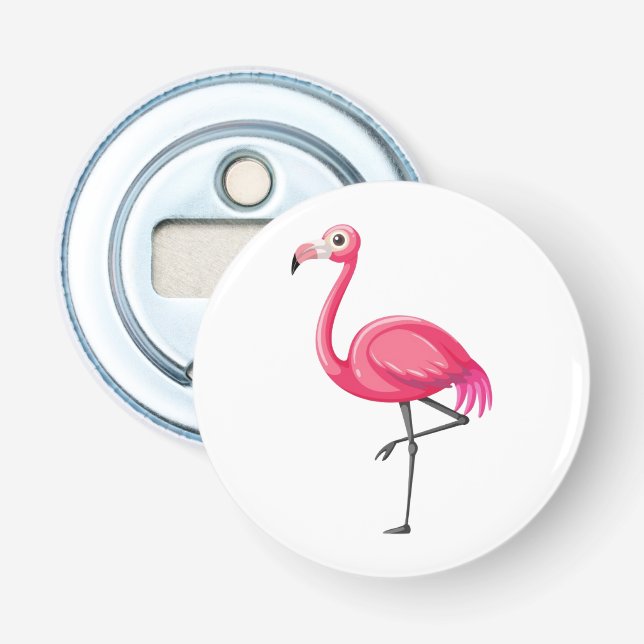 Pink Flamingo Bird-89686 Bottle Opener (Front)