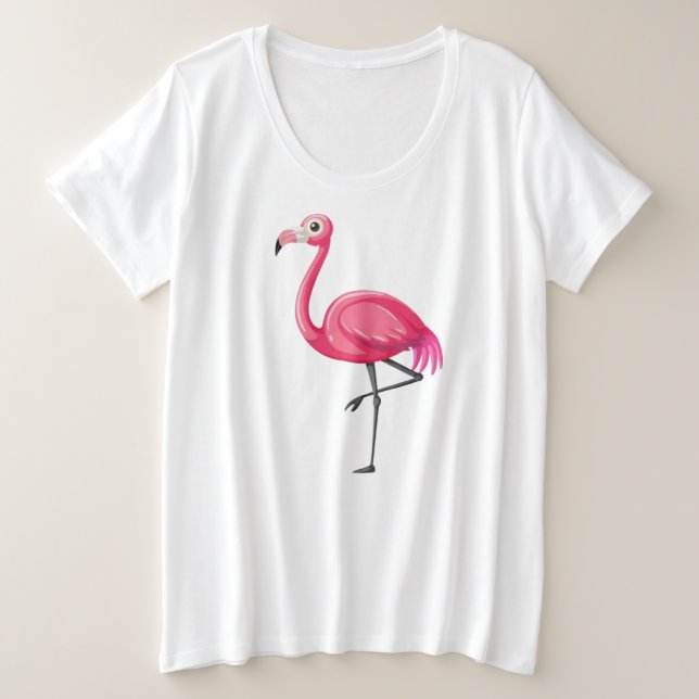 Pink Flamingo Bird-89686 Plus Size T-Shirt (Design Front)