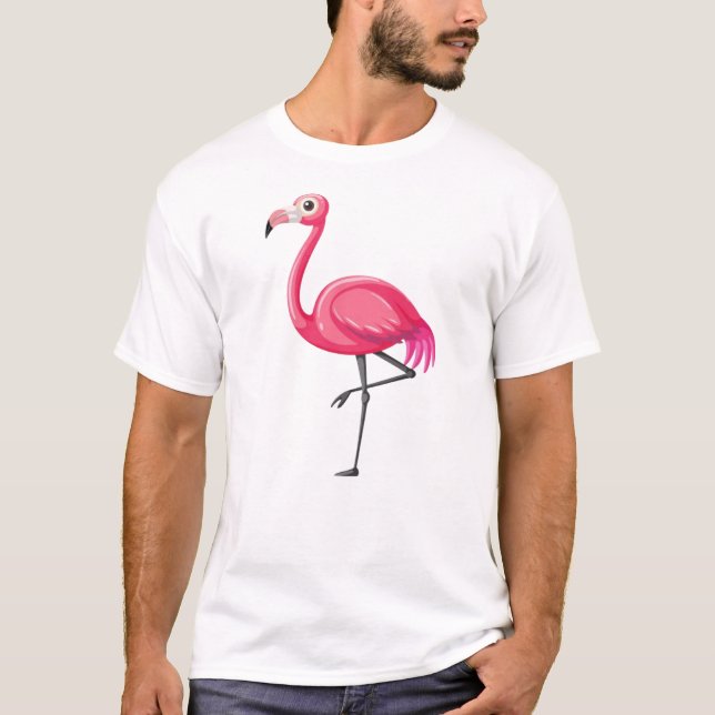 Pink Flamingo Bird-89686 T-Shirt (Front)
