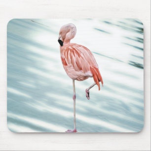 Pink Flamingo Bird Art Mouse Pad