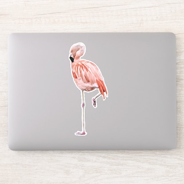 Pink Flamingo Bird Big Sticker (Computer)