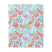 Pink Flamingo Bird Fleece Blanket Gift