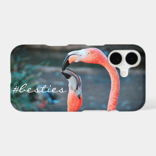 Pink Flamingo Bird Friends Photo Besties Script iPhone 17 Case
